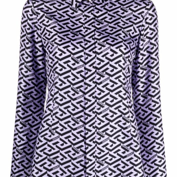 Versace Greca Silk Twill Blouse - Picture 6 of 16
